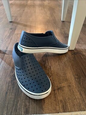 Native Jefferson Slip-On Loafers in Navy with White Sole